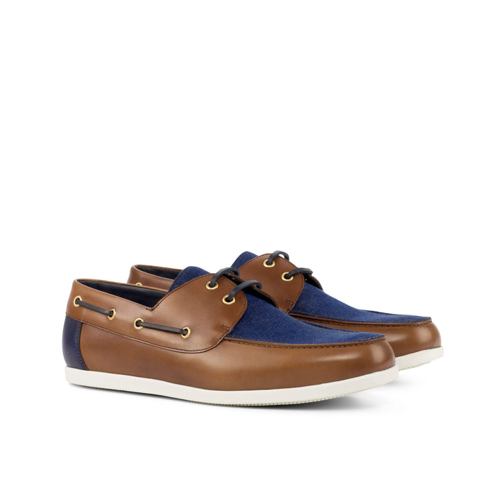 Men's Classic Boat Shoes Leather Blue Brown 4315 3- MERRIMIUM