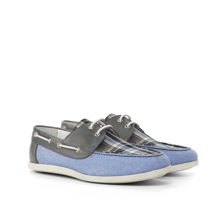 Men's Classic Boat Shoes Leather Blue Grey 4801 3- MERRIMIUM