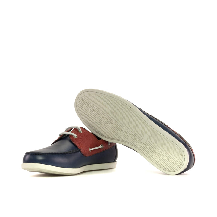 Men's Classic Boat Shoes Leather Blue Red 5456 2- MERRIMIUM