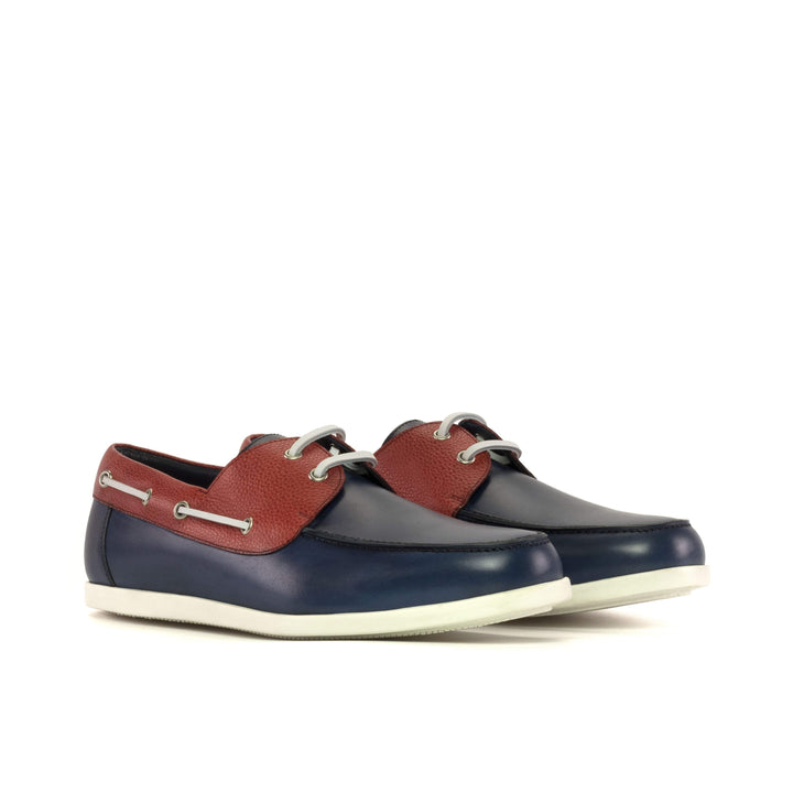 Men's Classic Boat Shoes Leather Blue Red 5456 3- MERRIMIUM