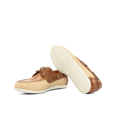 Men's Classic Boat Shoes Leather Brown White 4805 2- MERRIMIUM