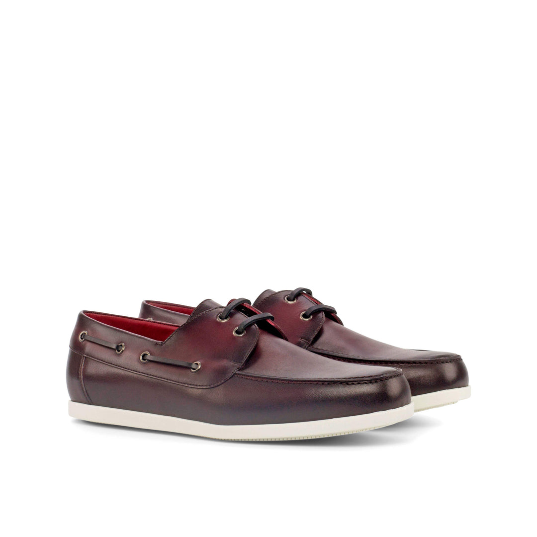 Men's Classic Boat Shoes Leather Burgundy 4421 3- MERRIMIUM