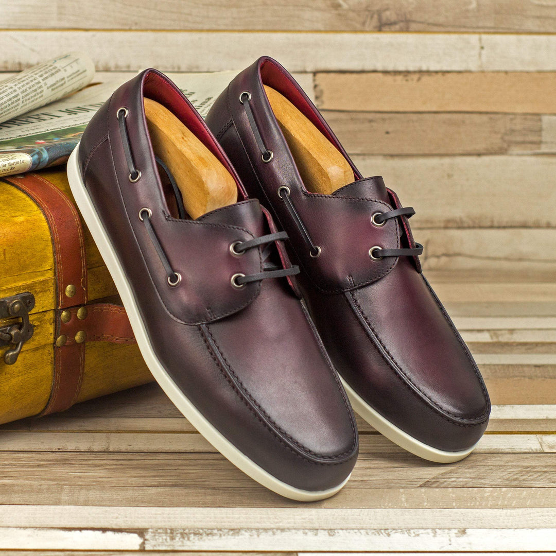 Men's Classic Boat Shoes Leather Burgundy 4421 1- MERRIMIUM--GID-3246-4421
