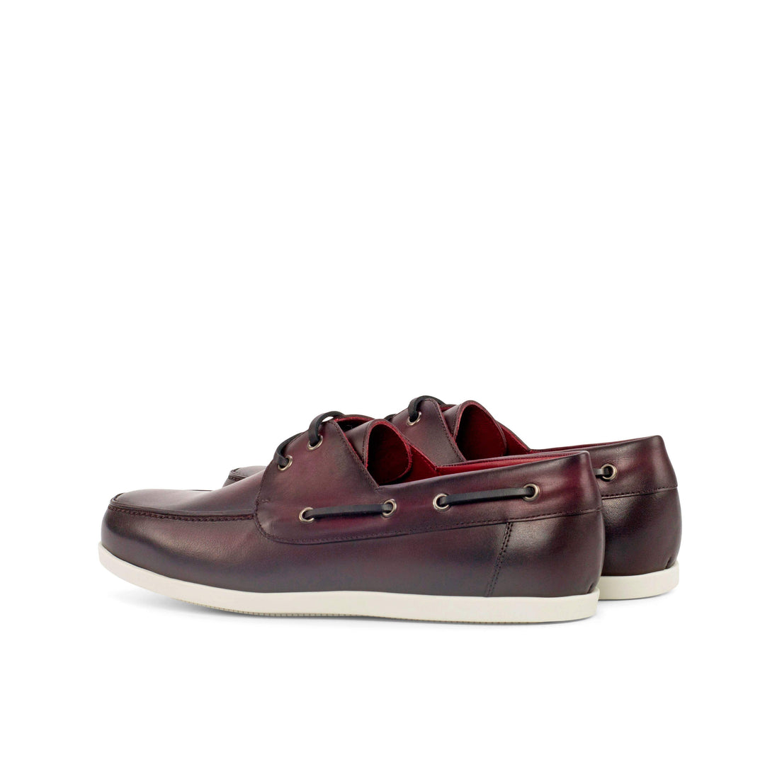 Men's Classic Boat Shoes Leather Burgundy 4421 4- MERRIMIUM