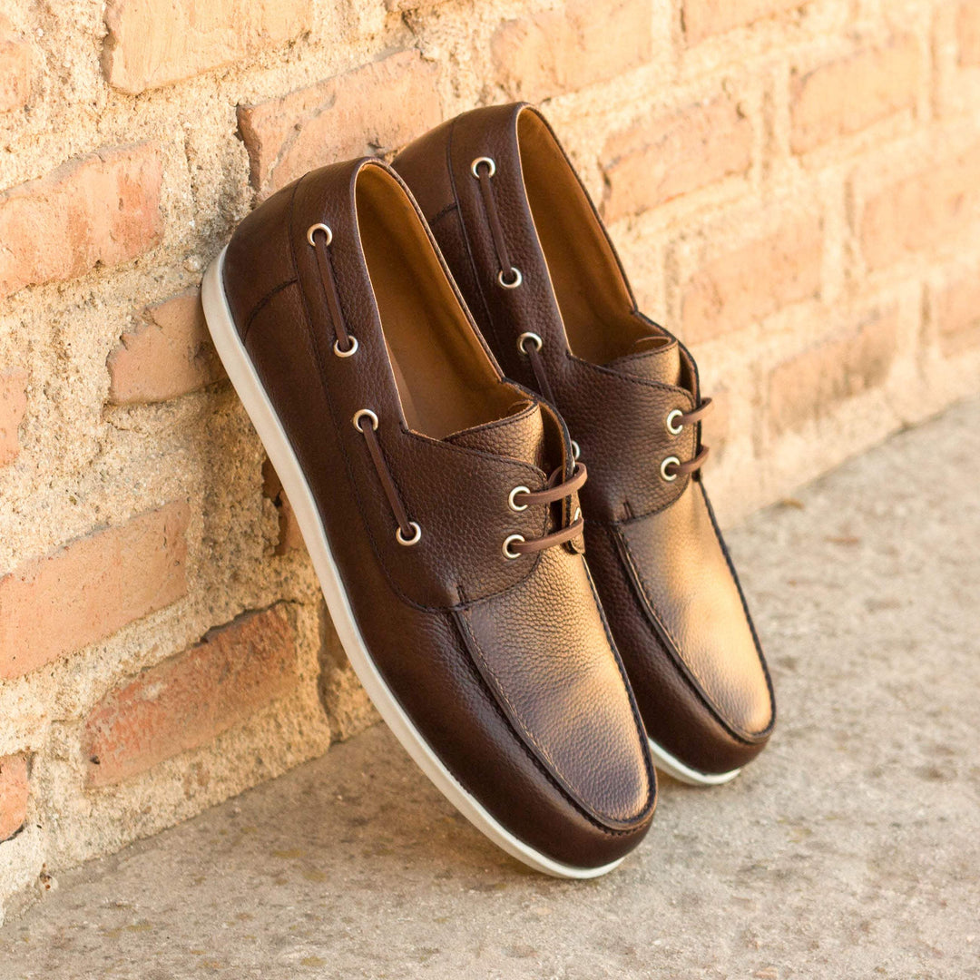 Men's Classic Boat Shoes Leather Dark Brown 3326 1- MERRIMIUM--GID-1409-3326