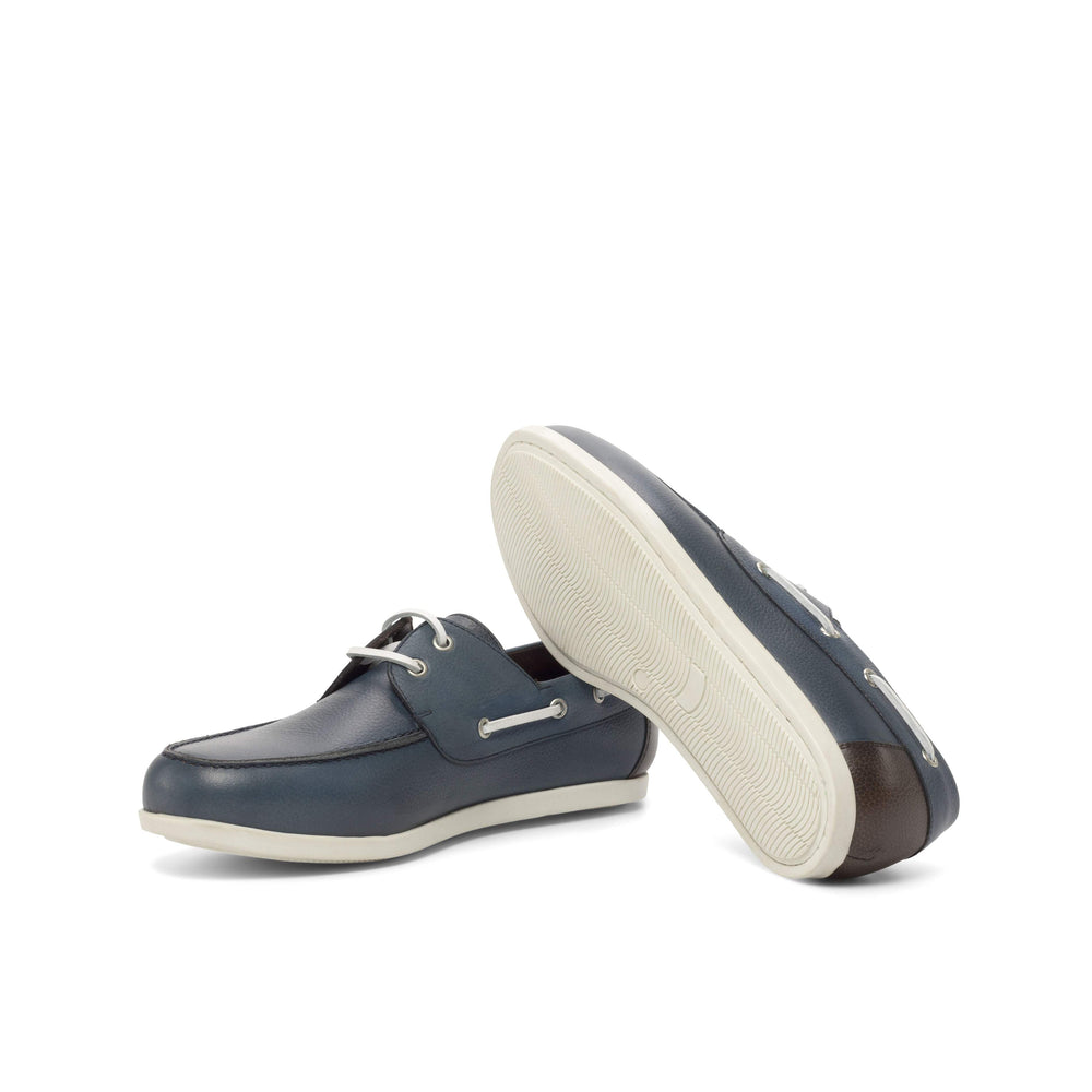 Men's Classic Boat Shoes Leather Dark Brown Blue 4808 2- MERRIMIUM