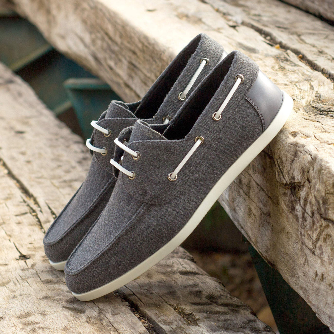 Men's Classic Boat Shoes Leather Grey 4325 1- MERRIMIUM--GID-1409-4325