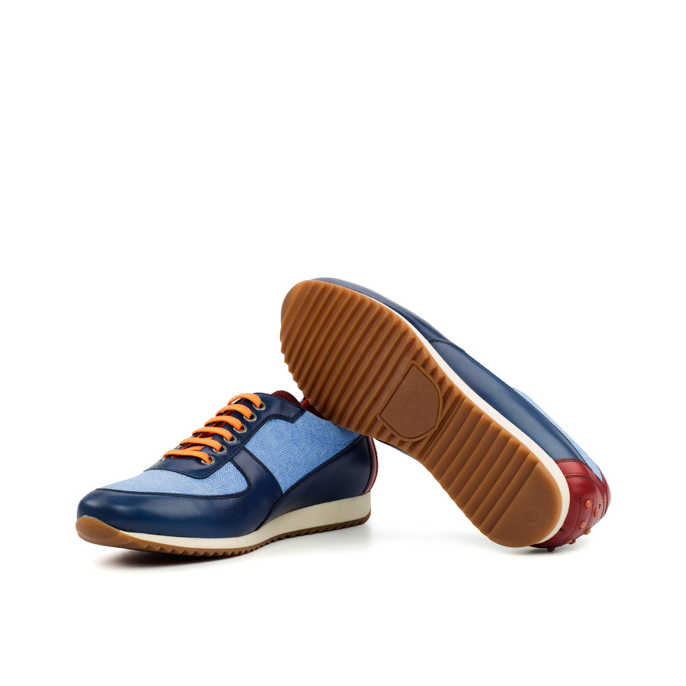 Men's Corsini Sneakers Leather Blue Burgundy 4351 2- MERRIMIUM
