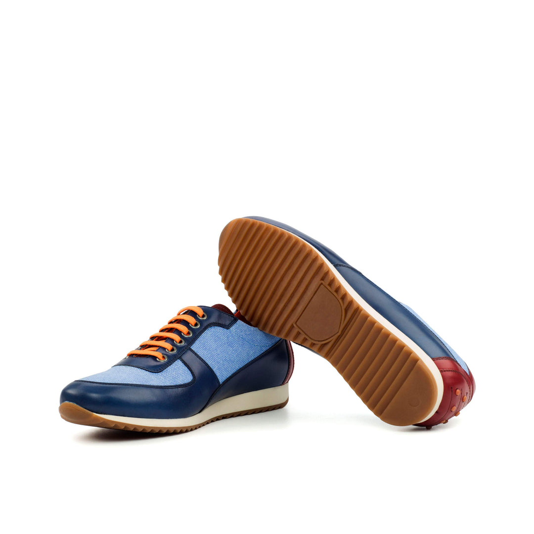 Men's Corsini Sneakers Leather Blue Burgundy 4351 2- MERRIMIUM