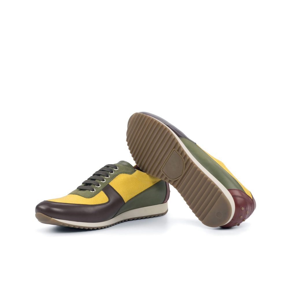 Men's Corsini Sneakers Leather Yellow Dark Brown 4503 2- MERRIMIUM