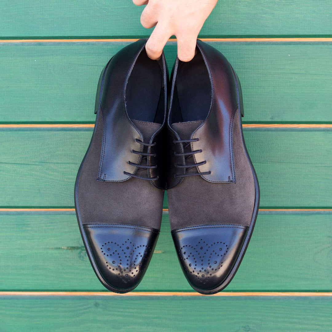 Men's Derby Shoes Leather Black Grey 2237 1- MERRIMIUM--GID-1368-2237