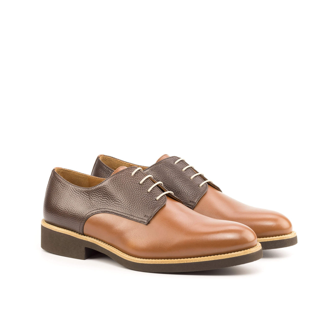 Men's Derby Shoes Leather Brown Dark Brown 4735 3- MERRIMIUM