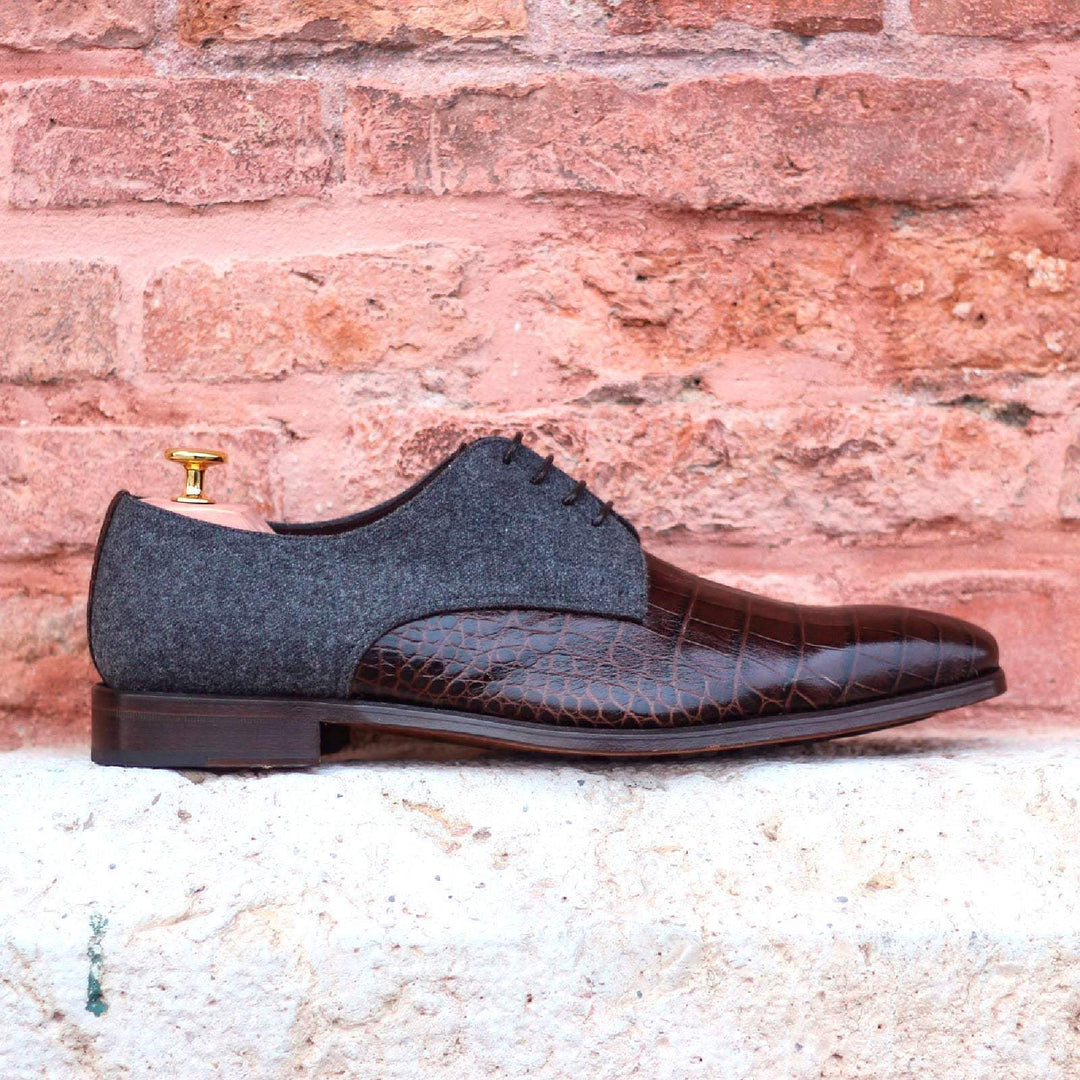 Men's Derby Shoes Leather Brown Grey 1776 1- MERRIMIUM--GID-1377-1776