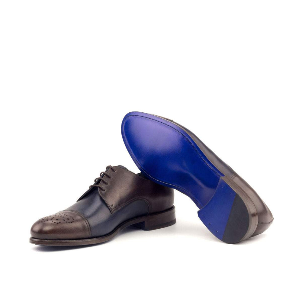 Men's Derby Shoes Leather Dark Brown Blue 2643 2- MERRIMIUM