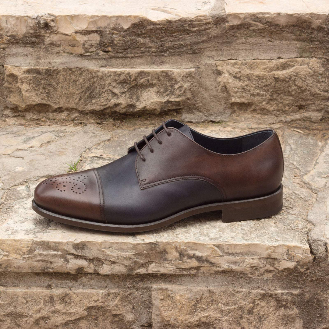 Men's Derby Shoes Leather Dark Brown Blue 2643 1- MERRIMIUM--GID-1368-2643