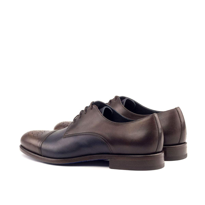 Men's Derby Shoes Leather Dark Brown Blue 2643 4- MERRIMIUM