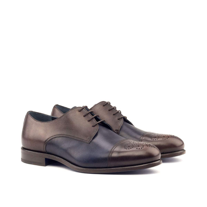 Men's Derby Shoes Leather Dark Brown Blue 2643 3- MERRIMIUM