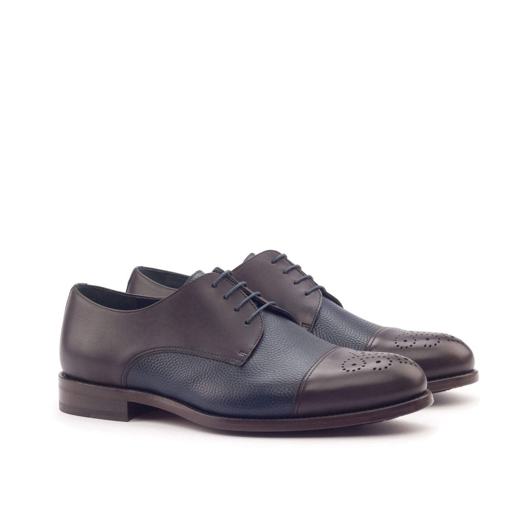 Men's Derby Shoes Leather Dark Brown Blue 3040 3- MERRIMIUM