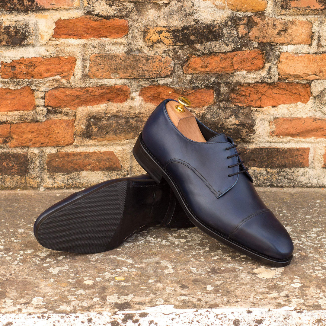Men's Derby Shoes Leather Goodyear Welt Blue 3897 1- MERRIMIUM--GID-2635-3897