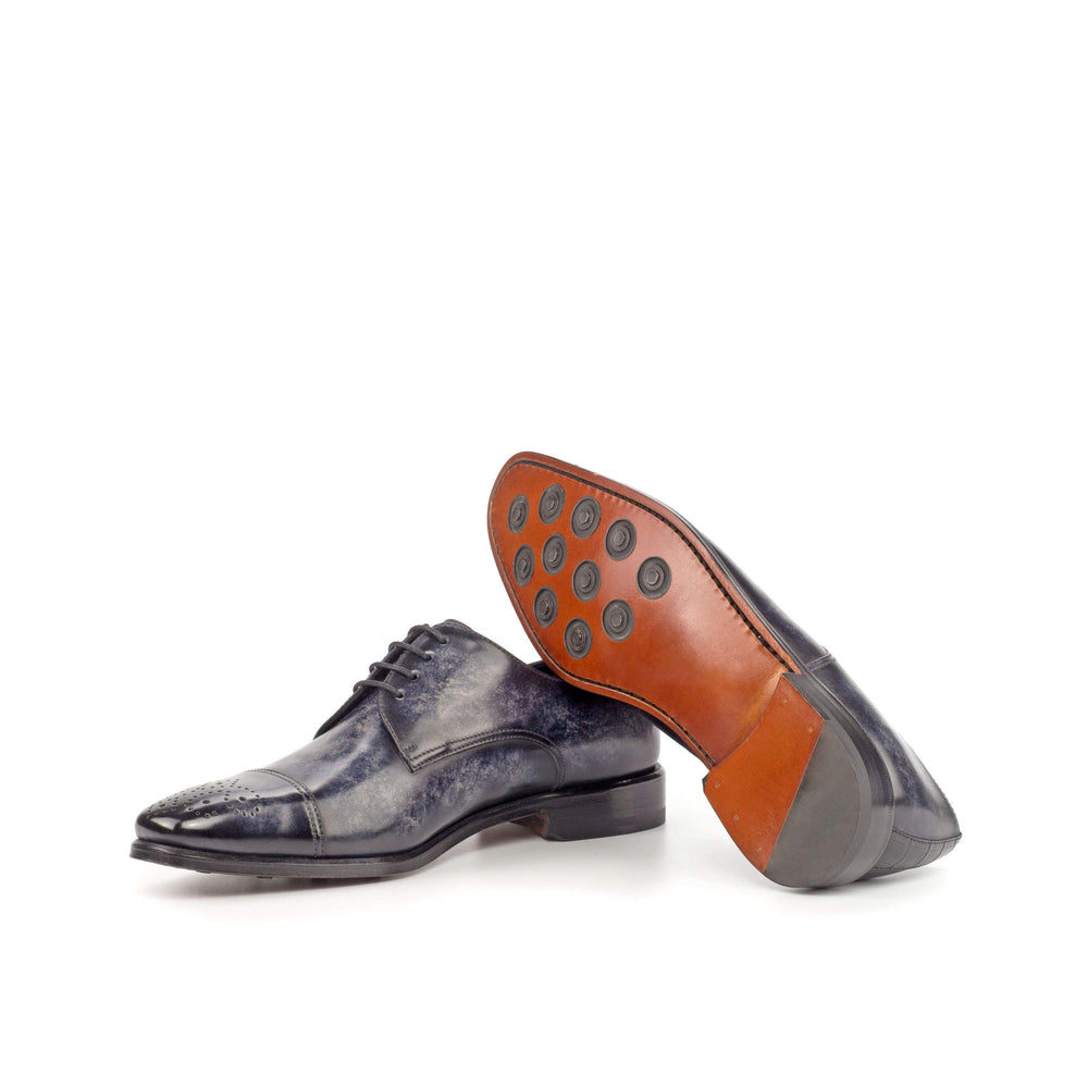Men's Derby Shoes Patina Leather Black Grey 4194 2- MERRIMIUM