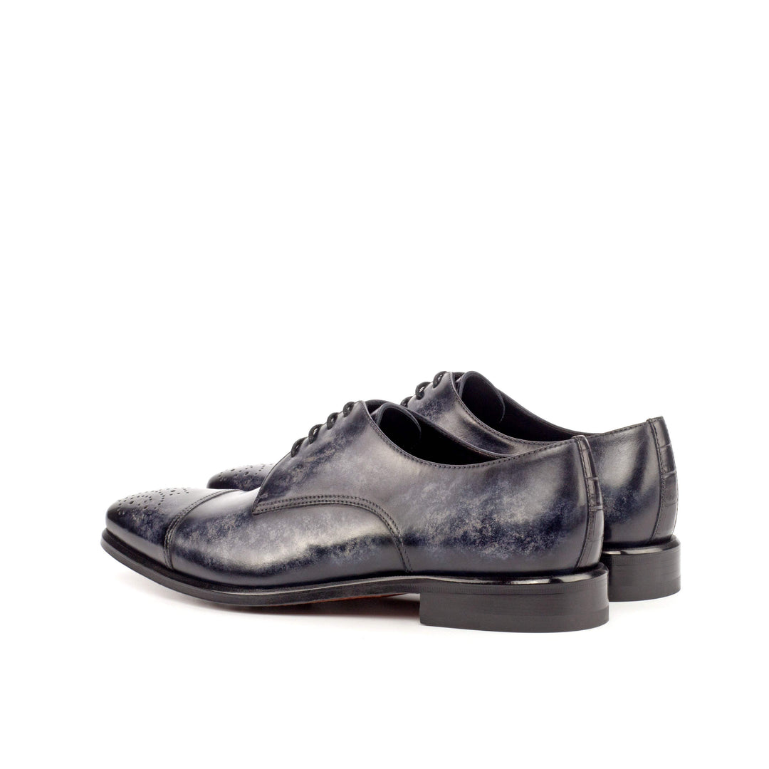 Men's Derby Shoes Patina Leather Black Grey 4194 4- MERRIMIUM