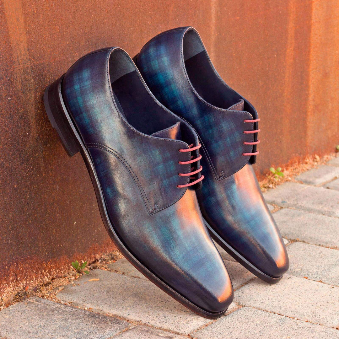 Men's Derby Shoes Patina Leather Blue 2428 1- MERRIMIUM--GID-1562-2428