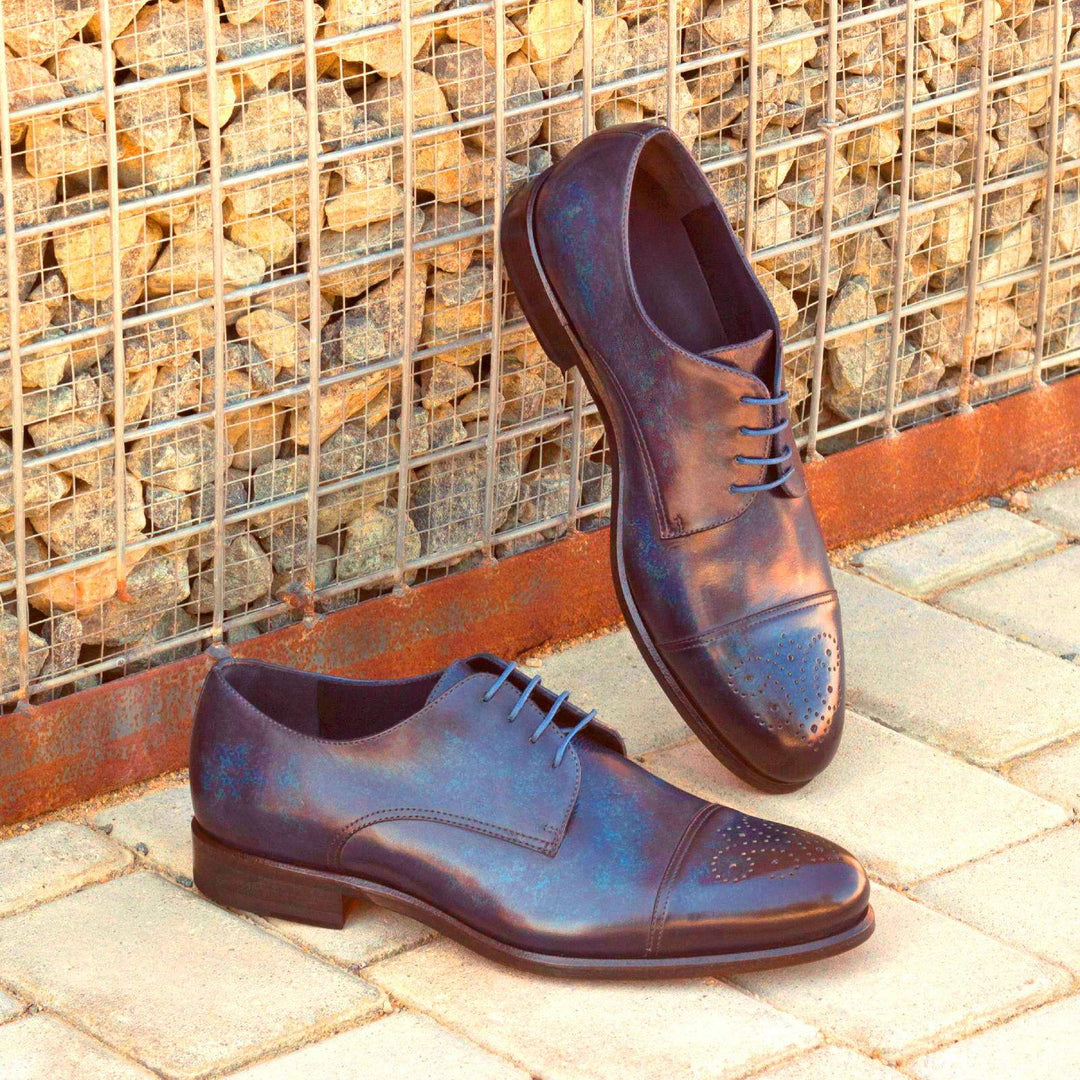 Men's Derby Shoes Patina Leather Blue 2670 1- MERRIMIUM--GID-1561-2670