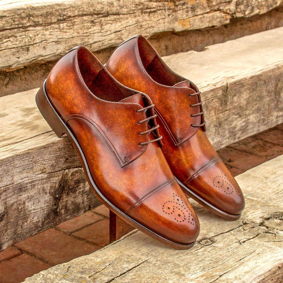 Men's Derby Shoes Patina Leather Brown 2508 1- MERRIMIUM--GID-1561-2508