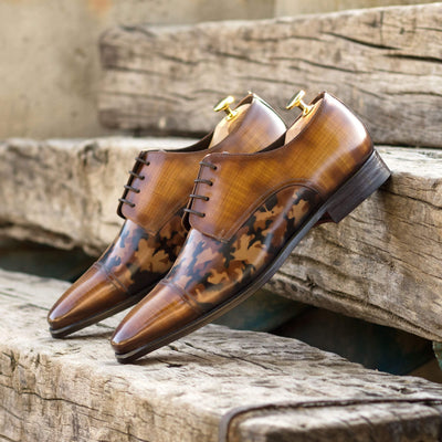 Men's Derby Shoes Patina Leather Brown 5357 1- MERRIMIUM--GID-1562-5357