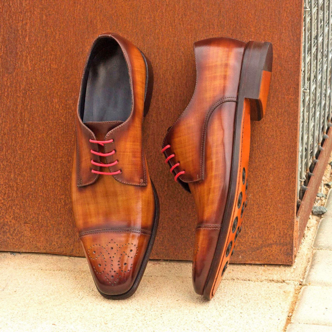 Men's Derby Shoes Patina Leather Brown Dark Brown 2715 1- MERRIMIUM--GID-1562-2715