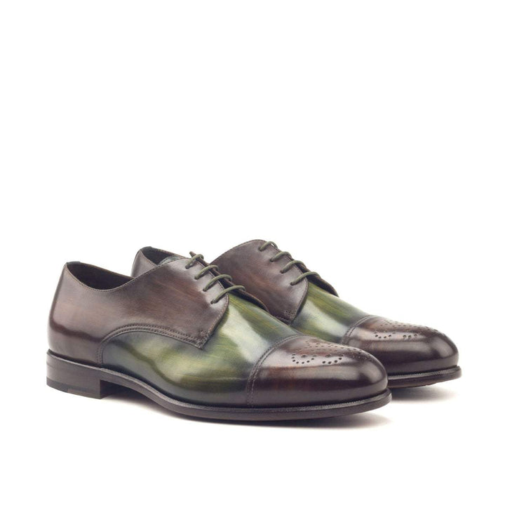 Men's Derby Shoes Patina Leather Brown Green 2820 3- MERRIMIUM