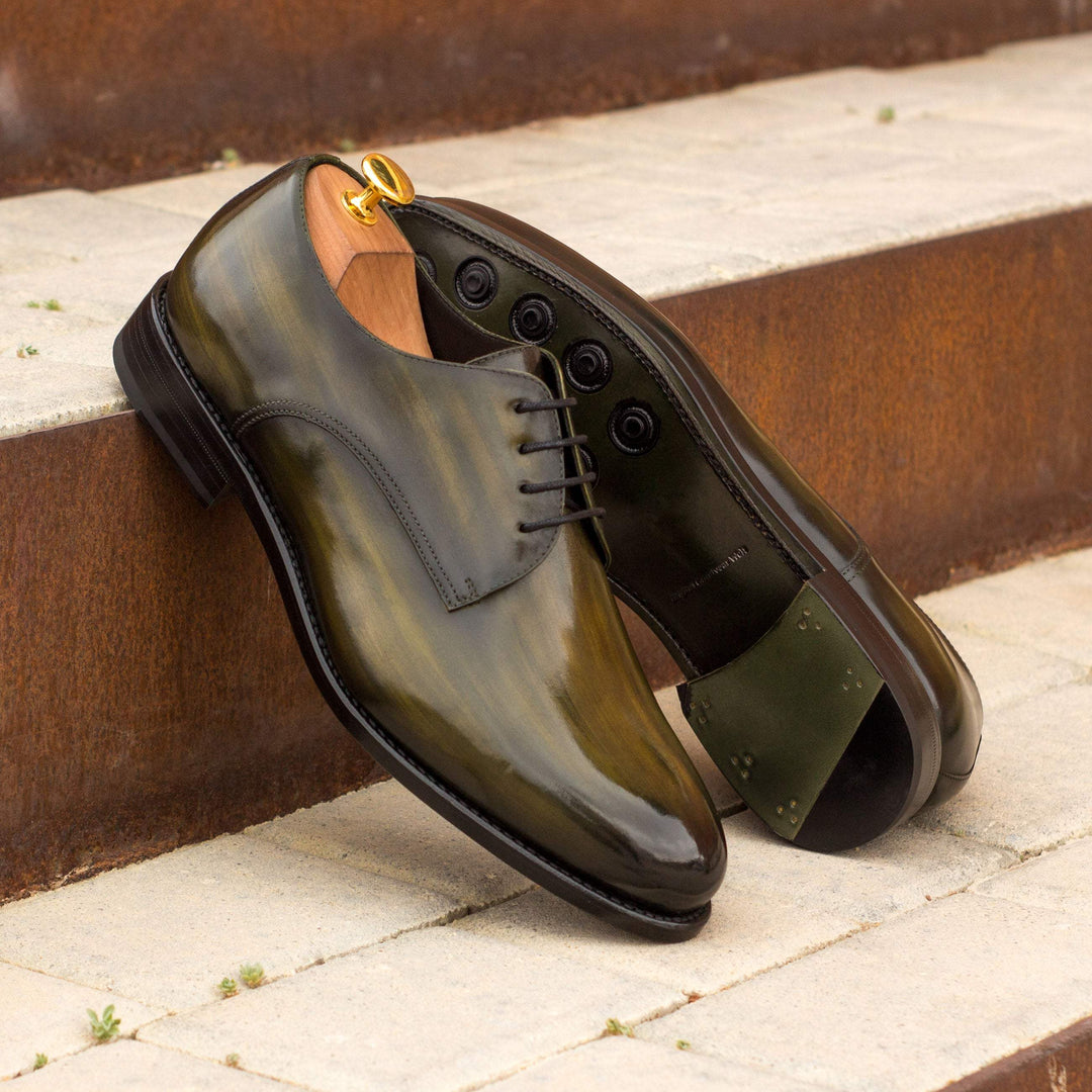 Men's Derby Shoes Patina Leather Goodyear Welt Green 3612 1- MERRIMIUM--GID-2458-3612