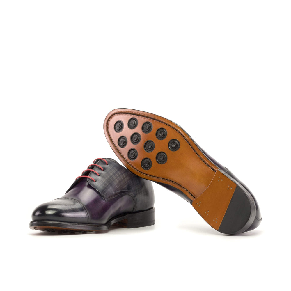 Men's Derby Shoes Patina Leather Grey Violet 5399 2- MERRIMIUM