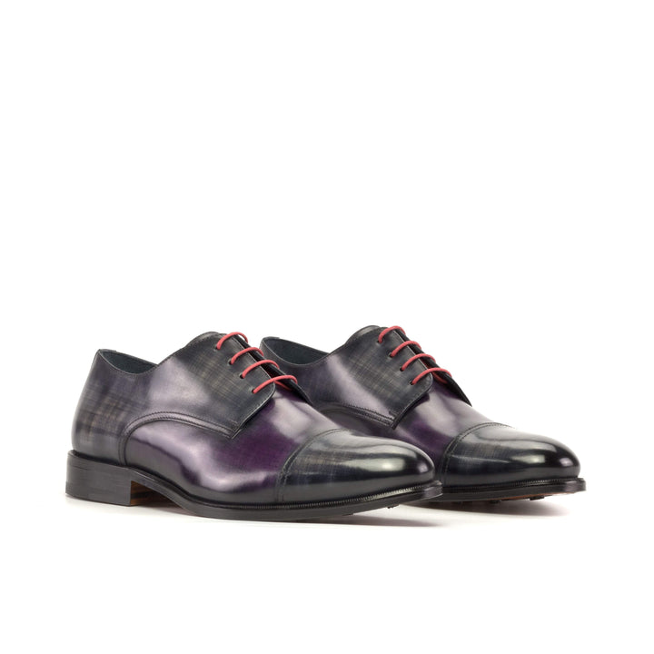 Men's Derby Shoes Patina Leather Grey Violet 5399 3- MERRIMIUM