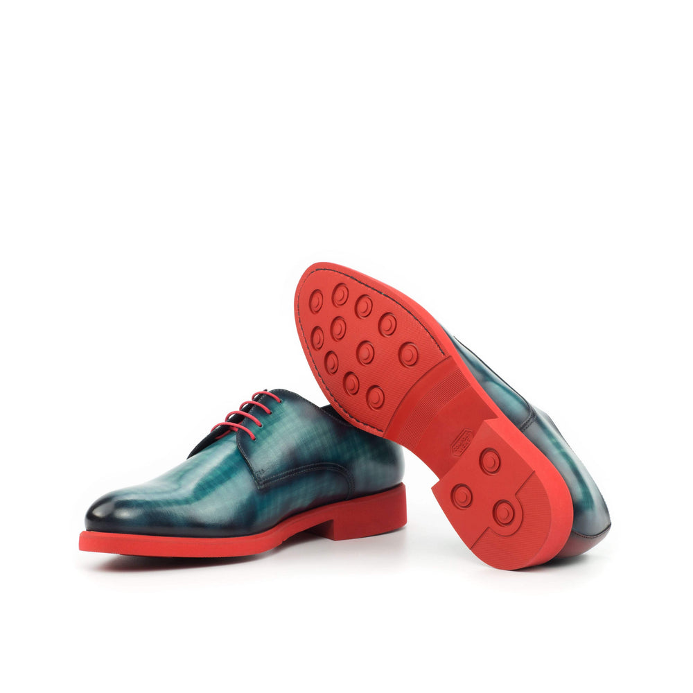 Men's Derby Shoes Patina Leather Red Blue 4352 2- MERRIMIUM