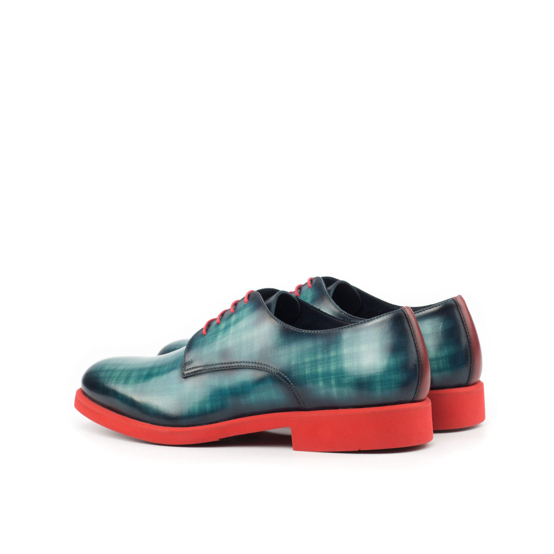 Men's Derby Shoes Patina Leather Red Blue 4352 4- MERRIMIUM