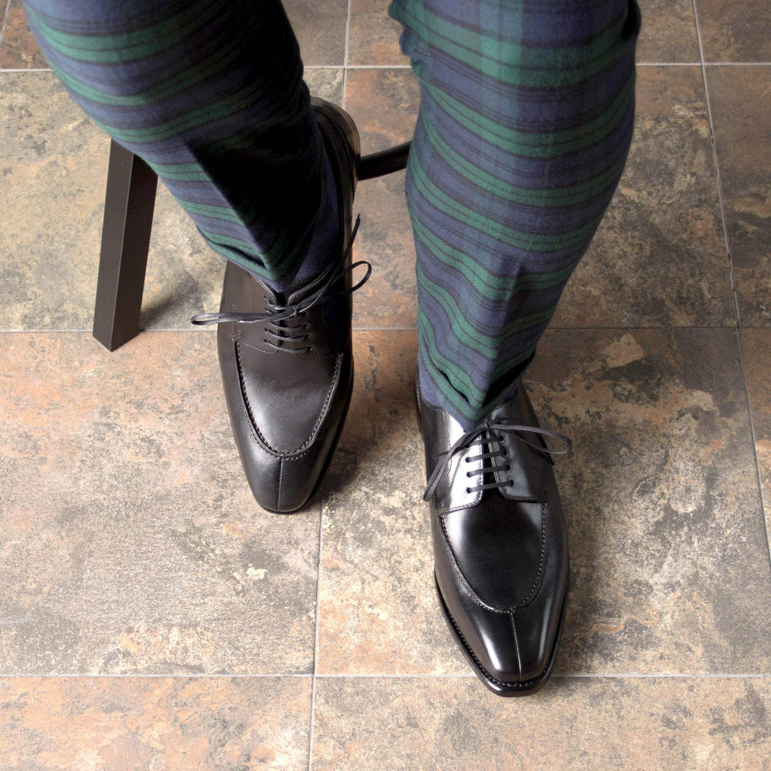 Men's Derby Split Toe Shoes Leather Goodyear Welt Black 5509 1- MERRIMIUM--GID-4547-5509