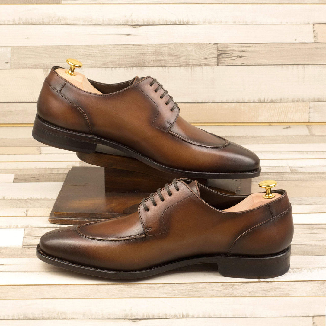 Men's Derby Split Toe Shoes Leather Goodyear Welt Brown 4307 1- MERRIMIUM--GID-3488-4307
