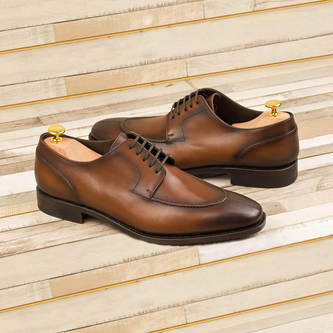 Men's Derby Split Toe Shoes Leather Goodyear Welt Brown 4307 4- MERRIMIUM