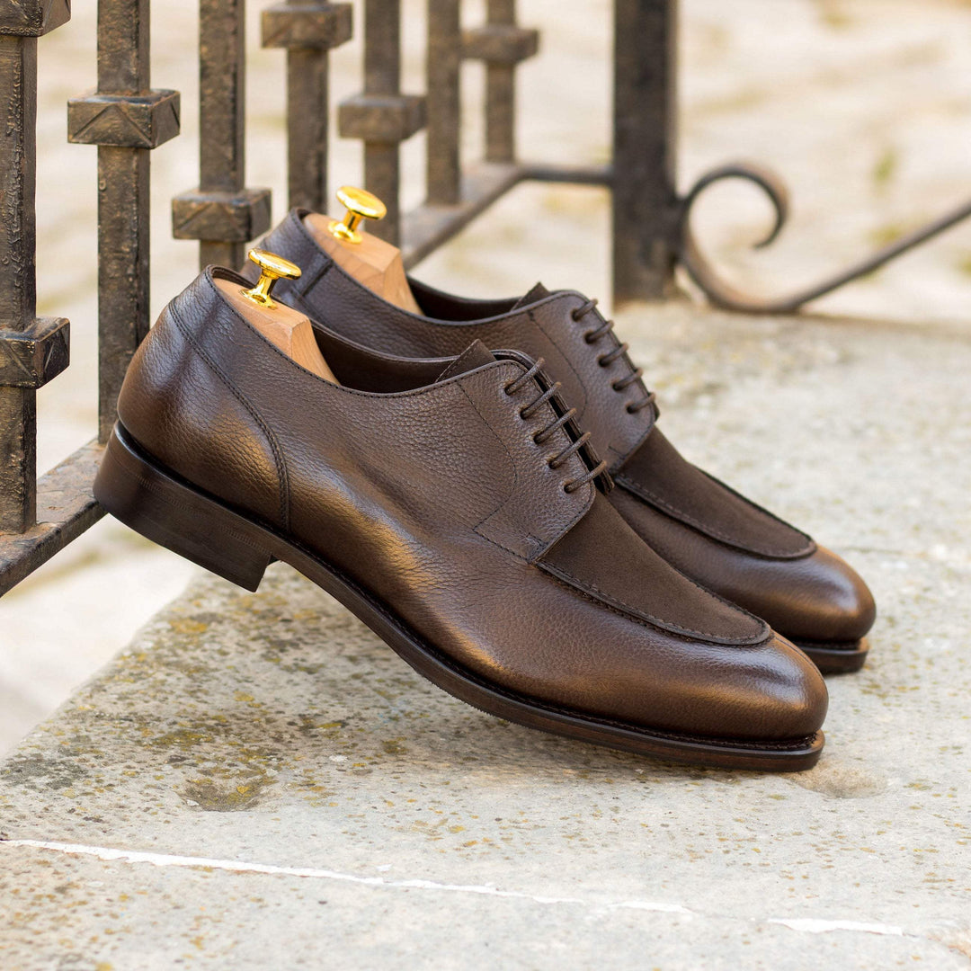 Men's Derby Split Toe Shoes Leather Goodyear Welt Dark Brown 5130 1- MERRIMIUM--GID-3364-5130