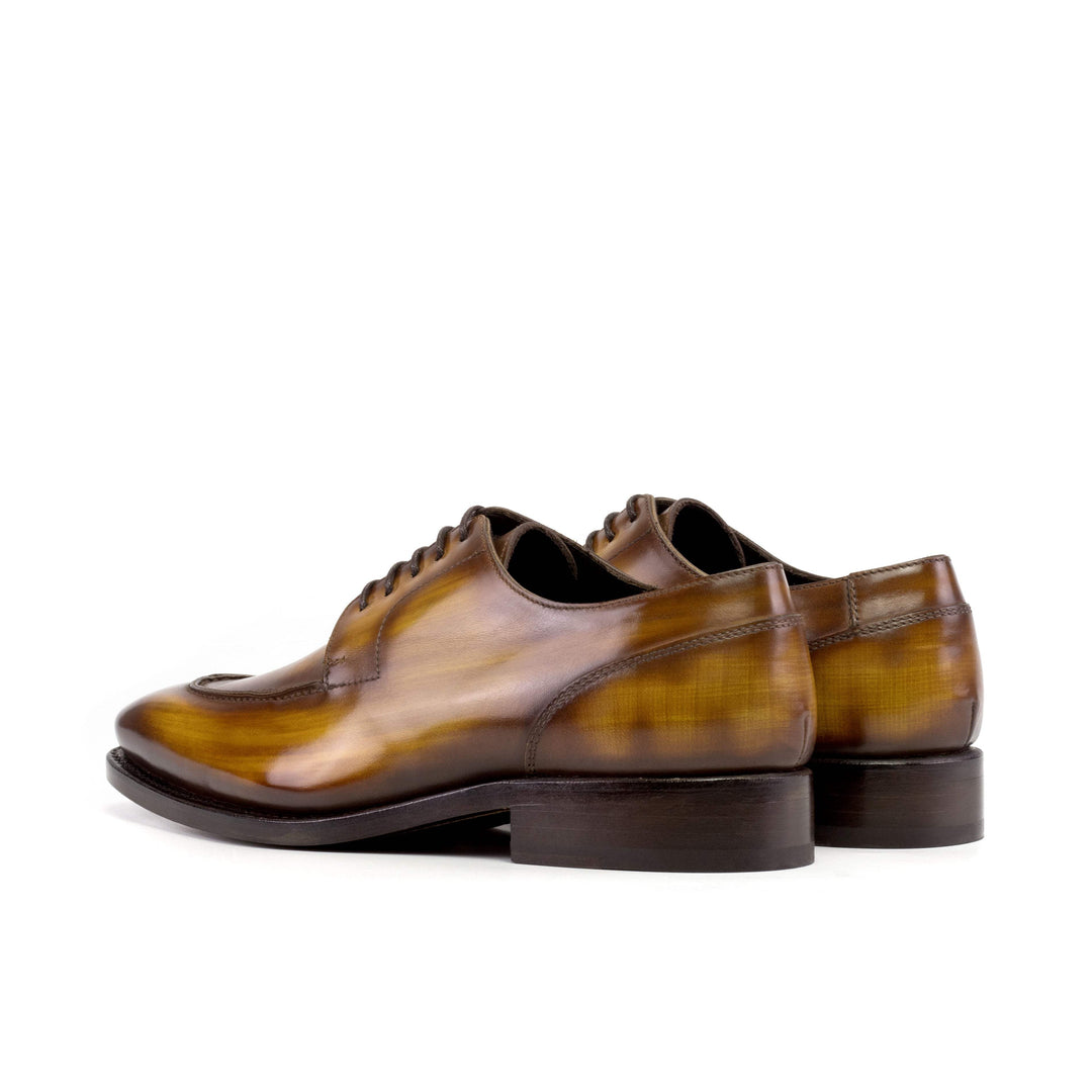 Men's Derby Split Toe Shoes Patina Leather Goodyear Welt Brown 5699 4- MERRIMIUM