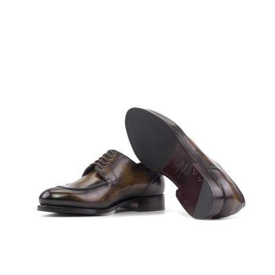 Men's Derby Split Toe Shoes Patina Leather Goodyear Welt Brown 5705 3- MERRIMIUM