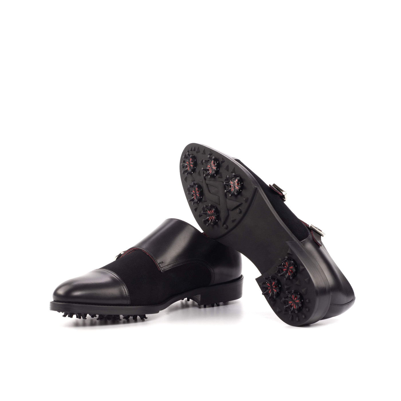 Men's Double Monk Golf Shoes Leather Black 4637 2- MERRIMIUM