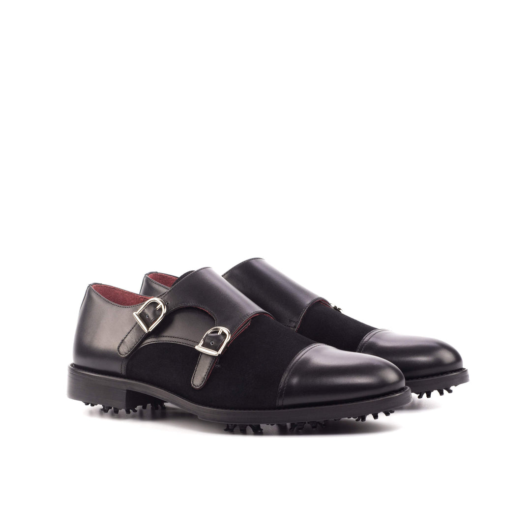 Men's Double Monk Golf Shoes Leather Black 4637 3- MERRIMIUM