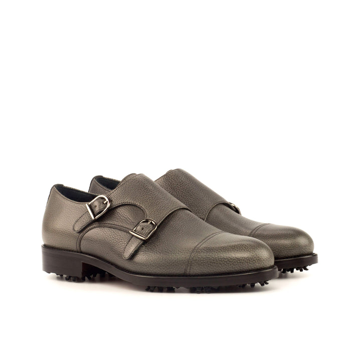 Men's Double Monk Golf Shoes Leather Grey 3746 3- MERRIMIUM