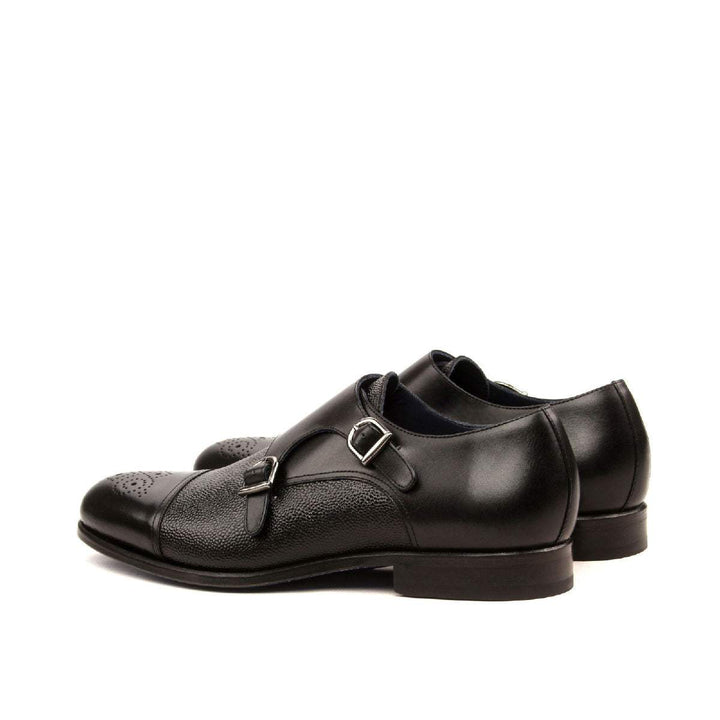 Men's Double Monk Shoes Leather Black 2438 4- MERRIMIUM
