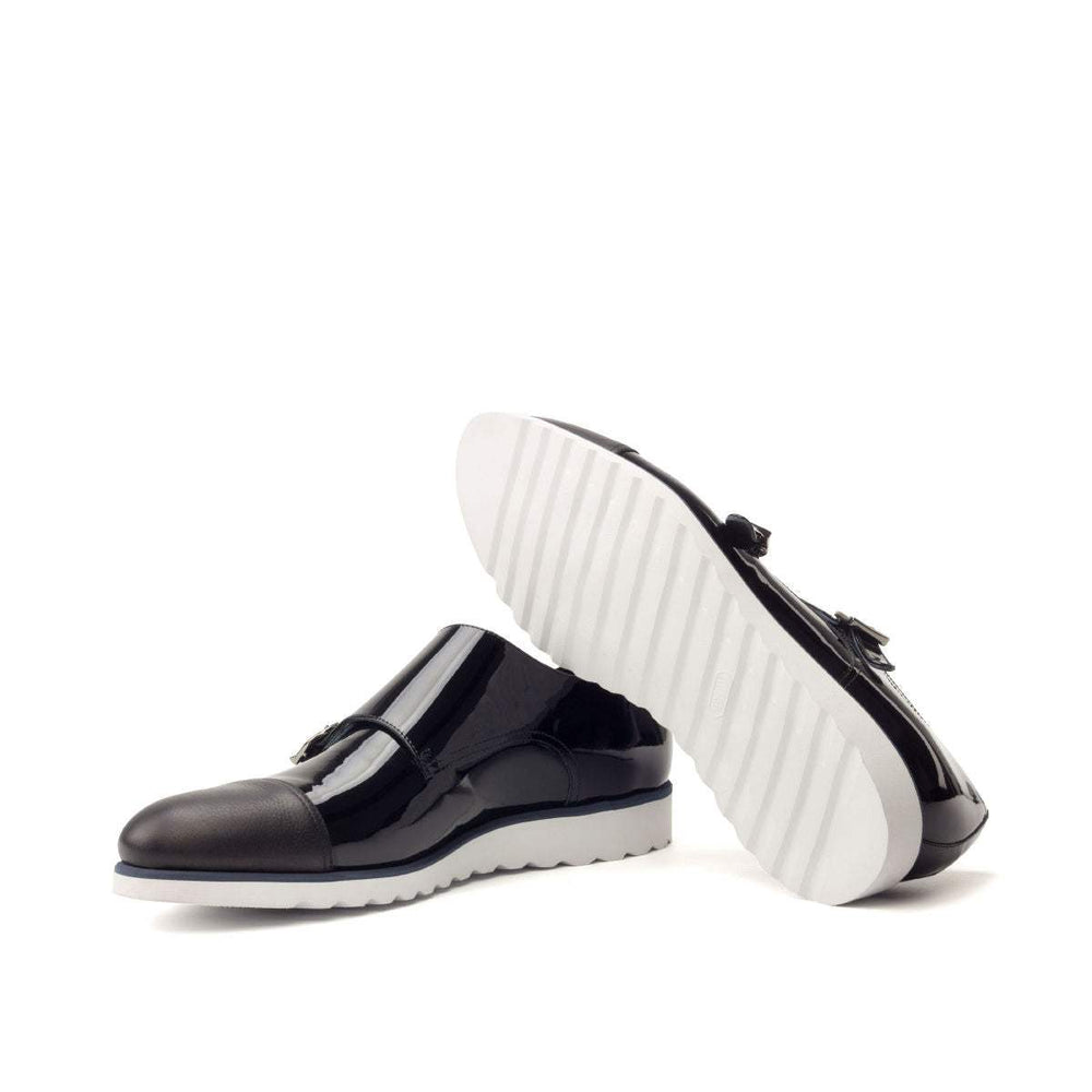 Men's Double Monk Shoes Leather Black 2673 2- MERRIMIUM