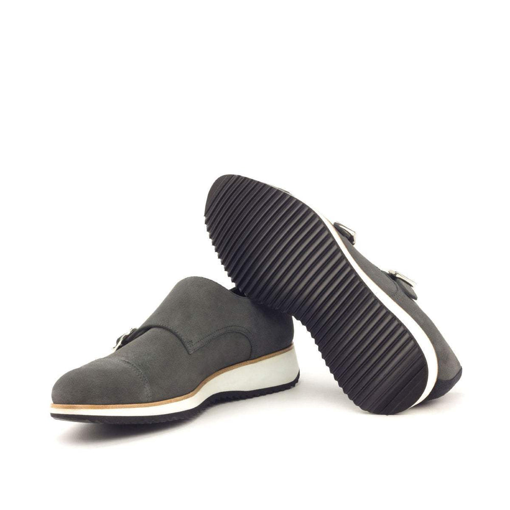 Men's Double Monk Shoes Leather Black Grey 2913 2- MERRIMIUM