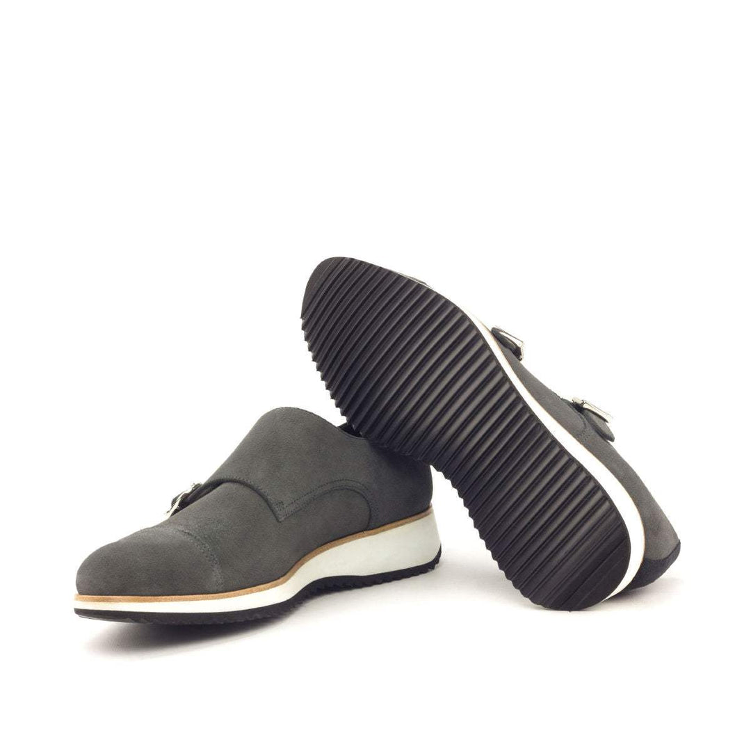 Men's Double Monk Shoes Leather Black Grey 2913 2- MERRIMIUM