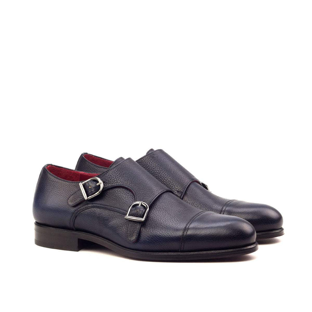 Men's Double Monk Shoes Leather Blue 2578 3- MERRIMIUM